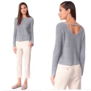 Theory Lalora cut-out back linen blend sweater - S